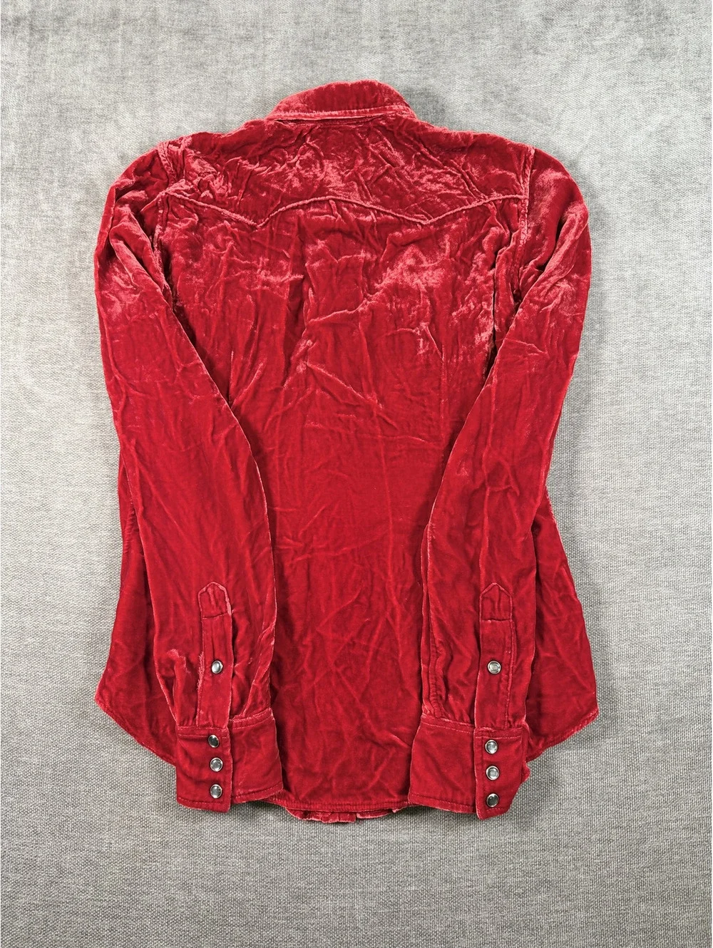 Ralph Lauren Red Velvet Button-Up Shirt Youth Size 8